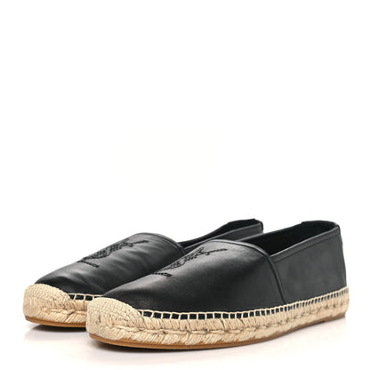 Saint Laurent Lambskin Mens Monogram Espadrilles 45 Black 3 of 9