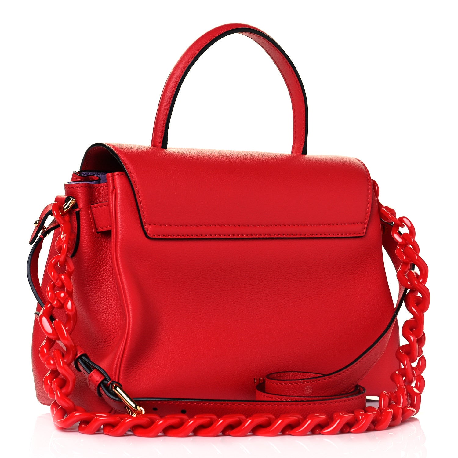 Versace Calfskin Medium La Medusa Top Handle Handbag Red 3 of 11
