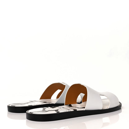 Hermes Calfskin Mens Izmir Sandals 46 White 4 of 8