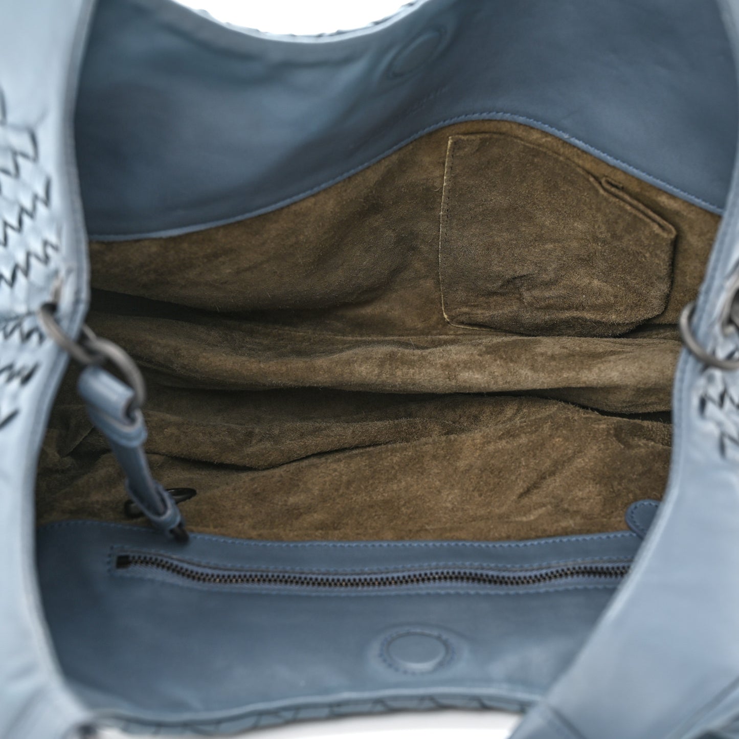 Nappa Intrecciato Medium Campana Hobo Blue