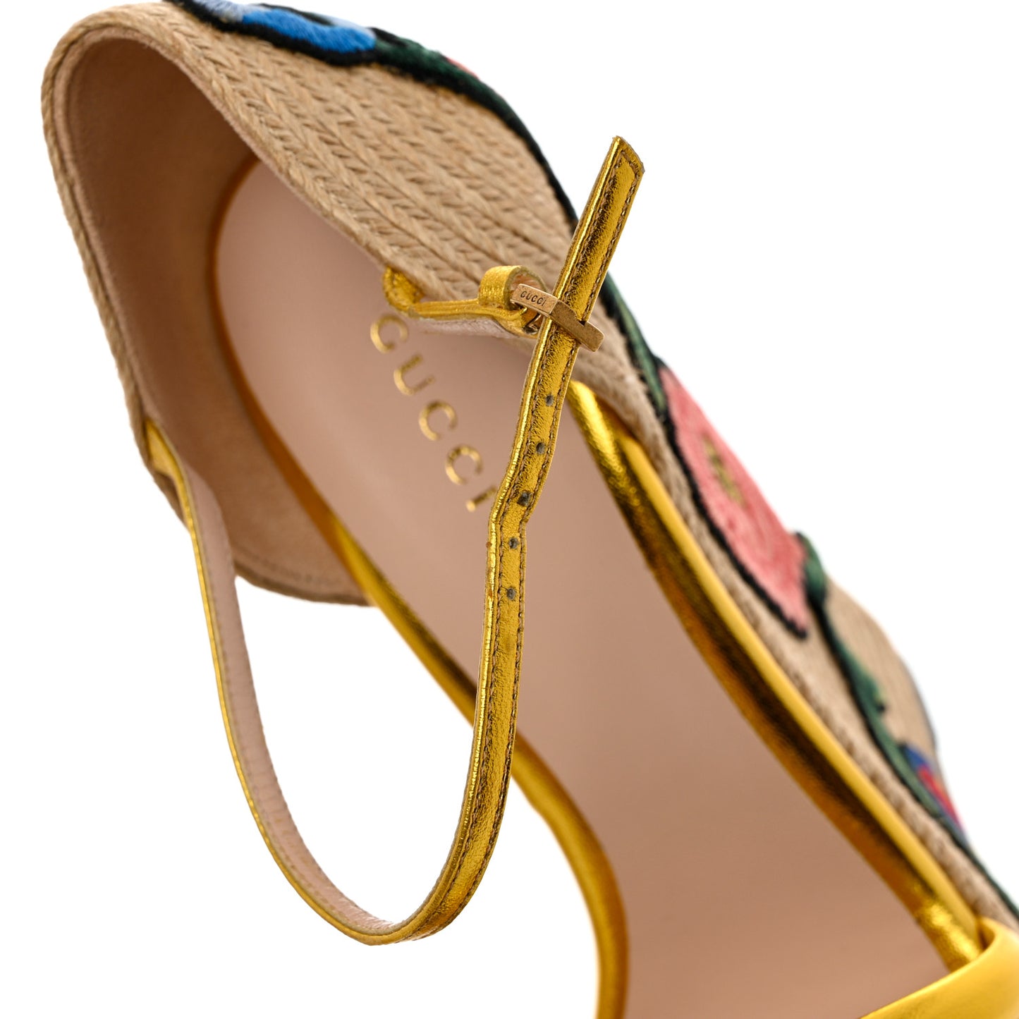 Metallic Nappa Ophelia Espadrille Platform Wedge Sandals 38 Oro Vecchio