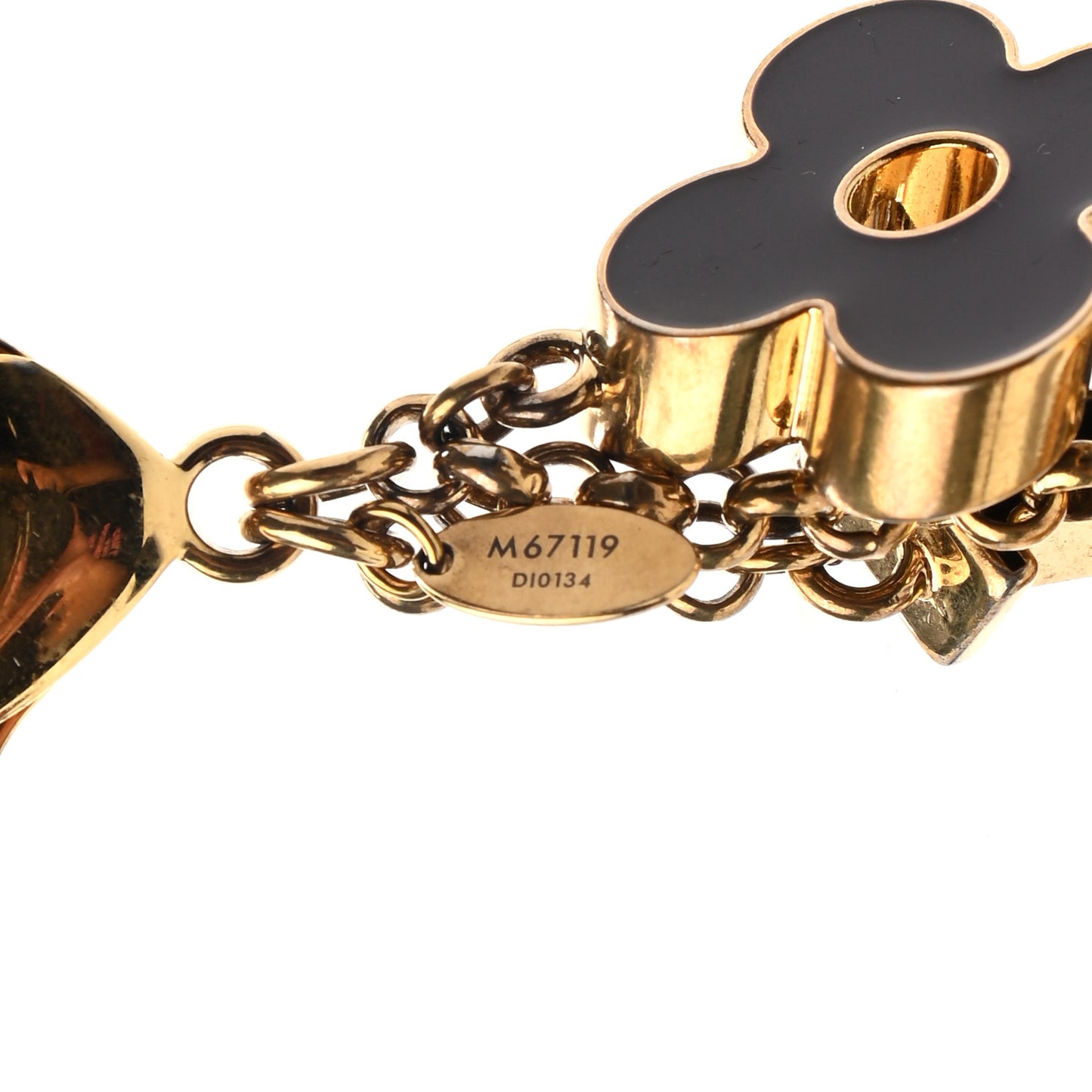 Fleur De Monogram Bag Charm Dore