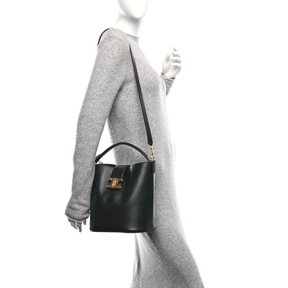 Celine Smooth Calfskin Triomphe Medium Louise Bag Black 2 of 11