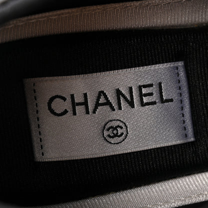 Chanel Velvet Calfskin Mixed Fibers CC Sneakers 38 Black 7 of 12