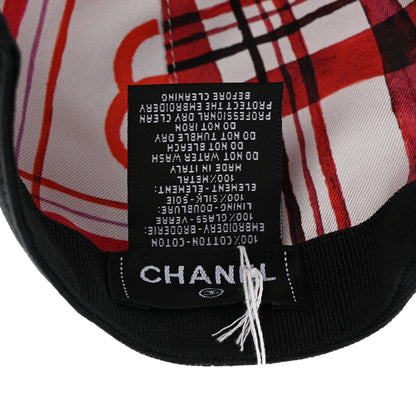 Chanel Cotton Beaded CC Cap Hat Black 8 of 8