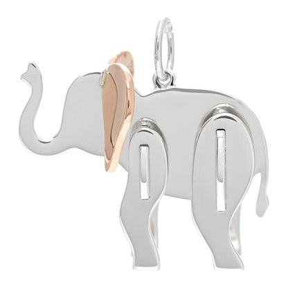 Tiffany Sterling Silver 18K Rose Gold Save the Wild Elephant Charm 1 of 6