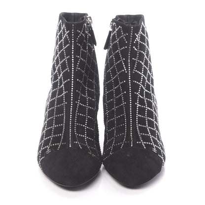 Chanel Kid Suede Strass Short Boots 39.5 Black 2 of 9