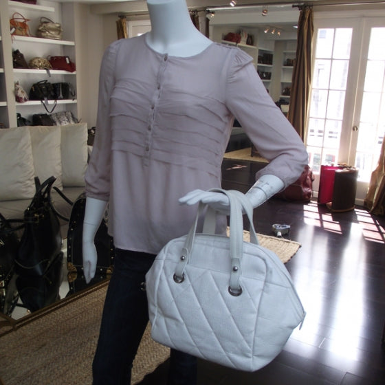 Paris Biarritz Quilted Tote White