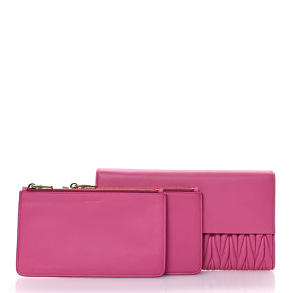 Miu Miu Nappa Matelasse Flap Clutch Fuxia 3 of 10