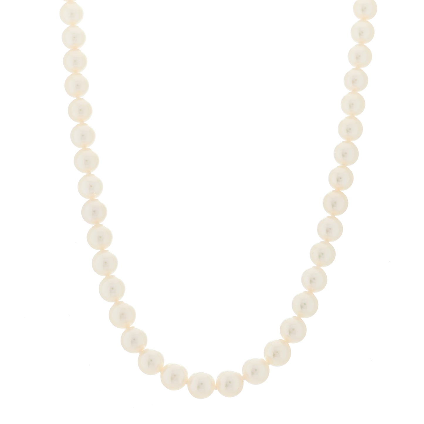 18K Yellow Gold Akoya Cultured Pearl 7.5-8mm Strand Necklace