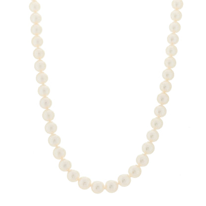 Mikimoto 18K Yellow Gold Akoya Cultured Pearl 7.5-8mm Strand Necklace 1 of 6