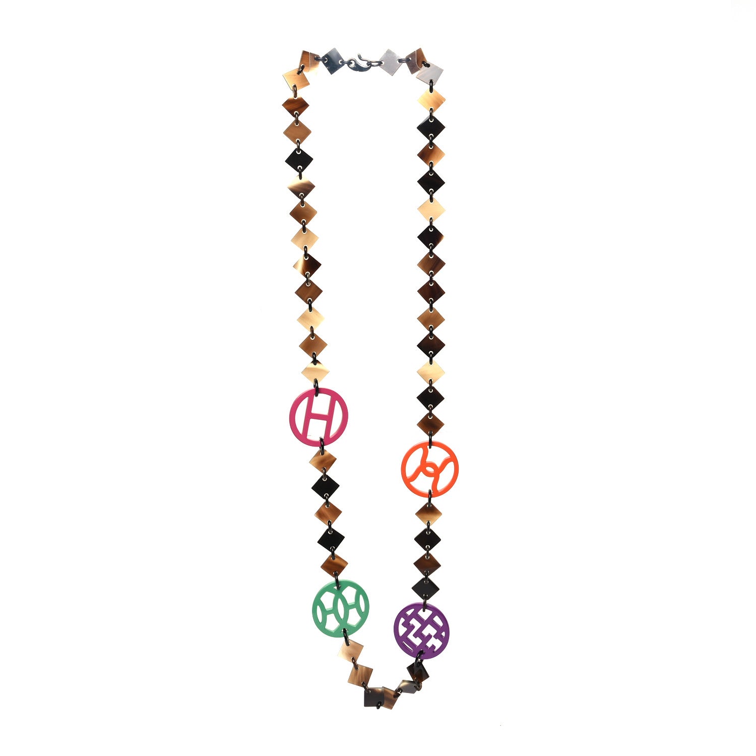 Hermes Buffalo Horn Lacquer Deva Necklace 3 of 6