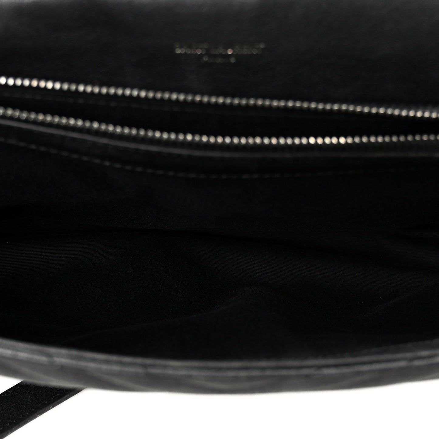 Sheepskin Matelasse Chevron Monogram Large College Satchel Black