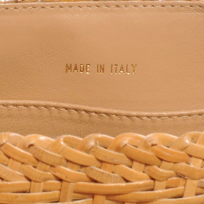 Chanel Lambskin Straw Shoulder Bag Beige 6 of 8