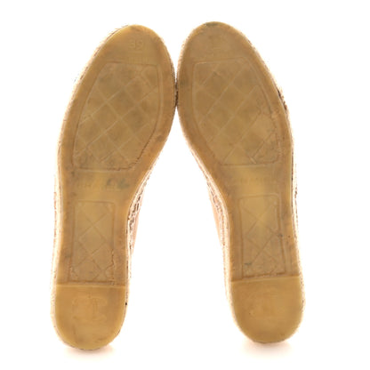 Chanel Lambskin CC Espadrilles 39 Beige Black 6 of 10