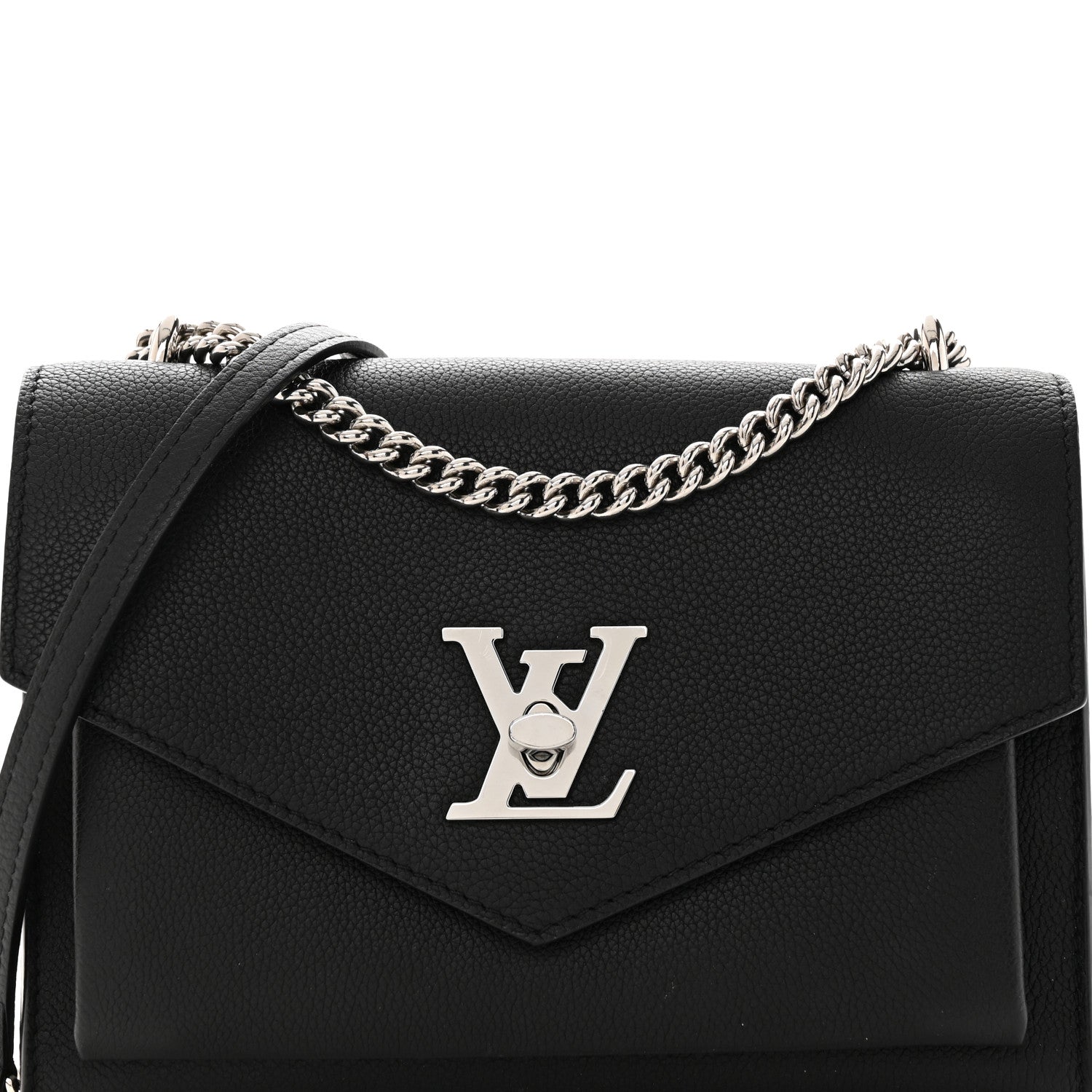 Louis Vuitton Soft Calfskin Mylockme Chain Bag BB Black 7 of 13