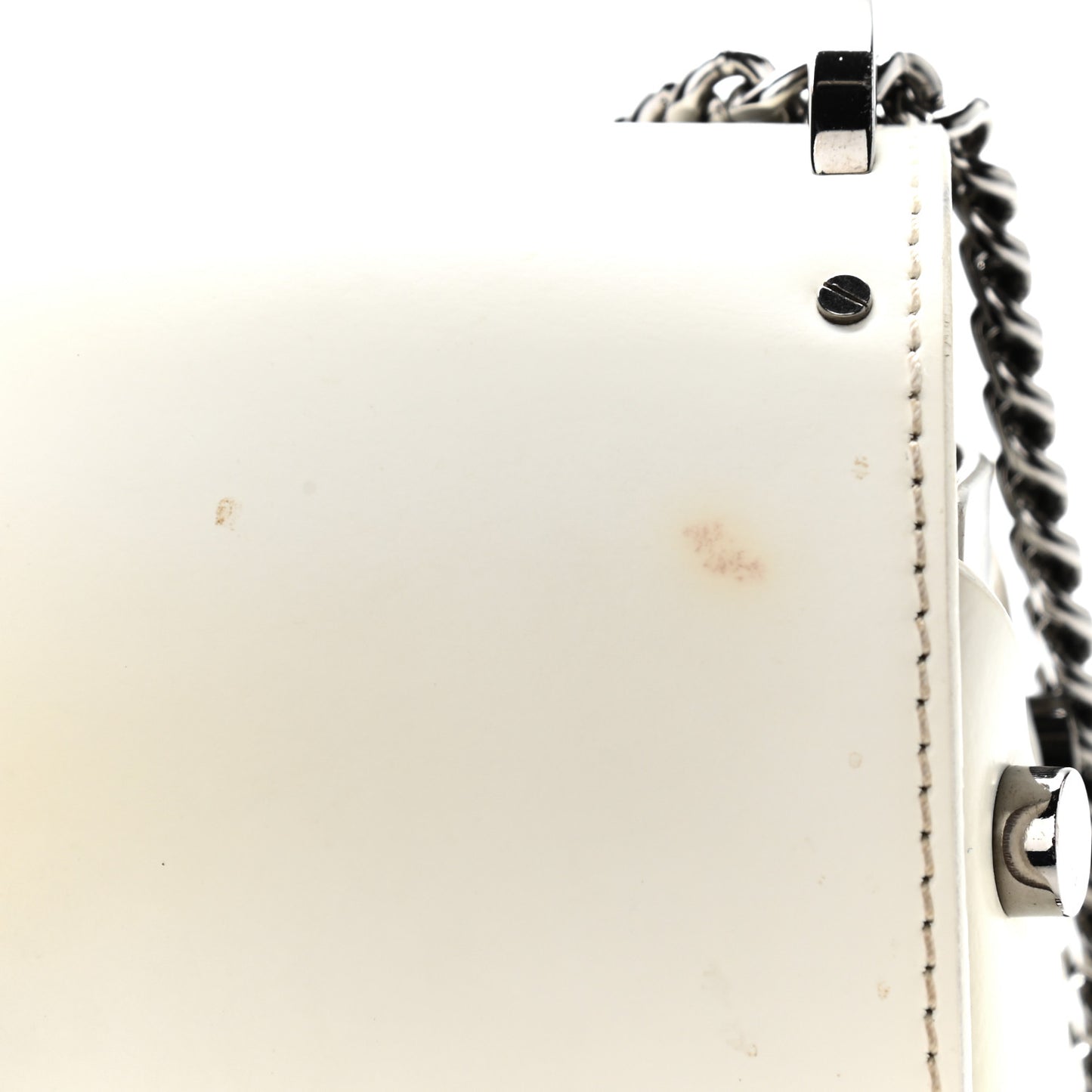 Smooth Calfskin Lockett Petite Shoulder Bag White