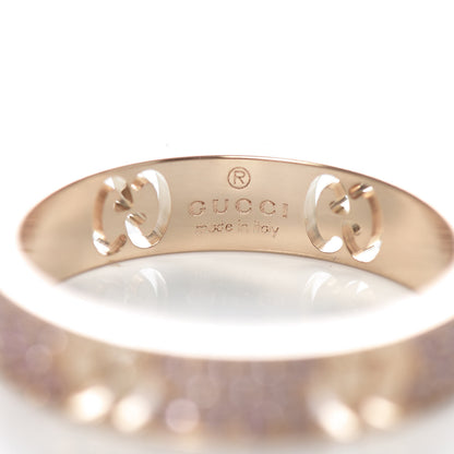 Gucci 18K Rose Gold Pink Sapphire Icon Stardust Thin Band Ring 54 7 4 of 6