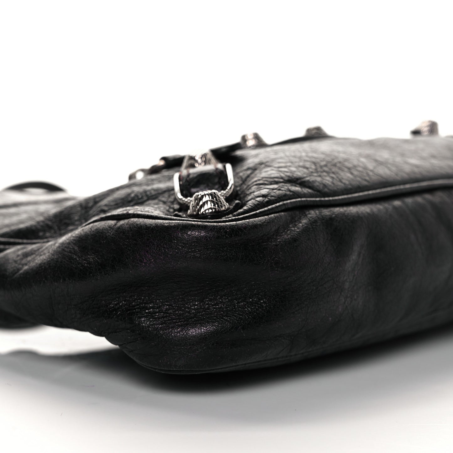 Agneau Giant 12 Silver Hardware Hip Black