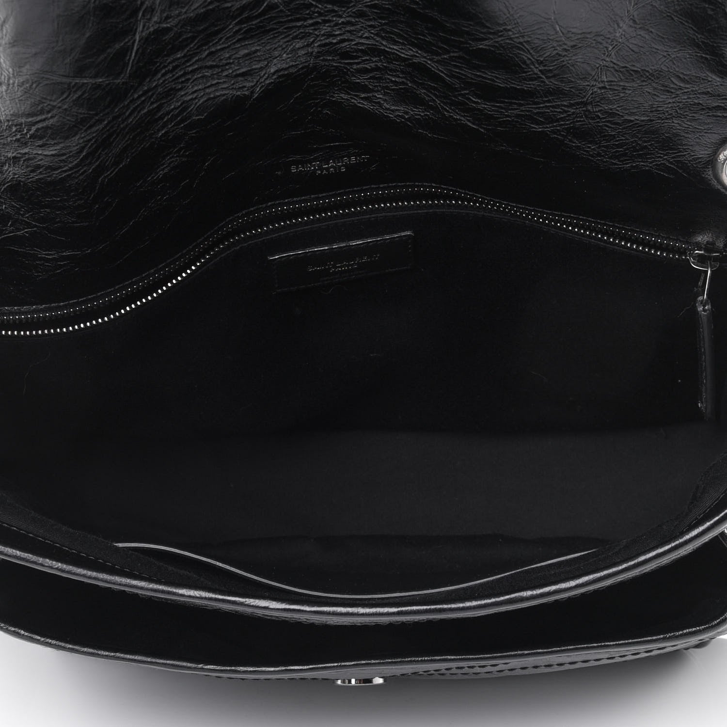 Saint Laurent Crinkled Calfskin Matelasse Monogram Large Niki Chain Satchel Black 4 of 4