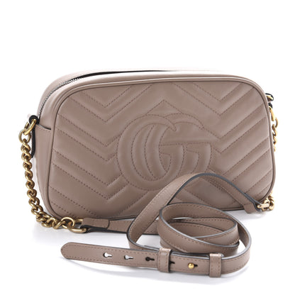 Gucci Calfskin Matelasse Small GG Marmont Chain Shoulder Bag Porcelain Rose 4 of 12
