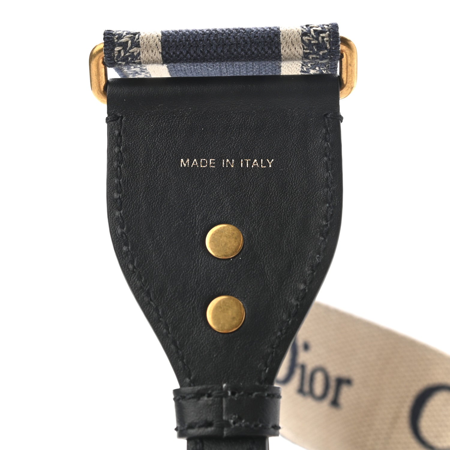 Christian Dior Canvas Embroidered Shoulder Strap Blue 3 of 6