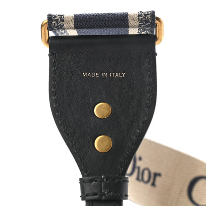 Christian Dior Canvas Embroidered Shoulder Strap Blue 3 of 6