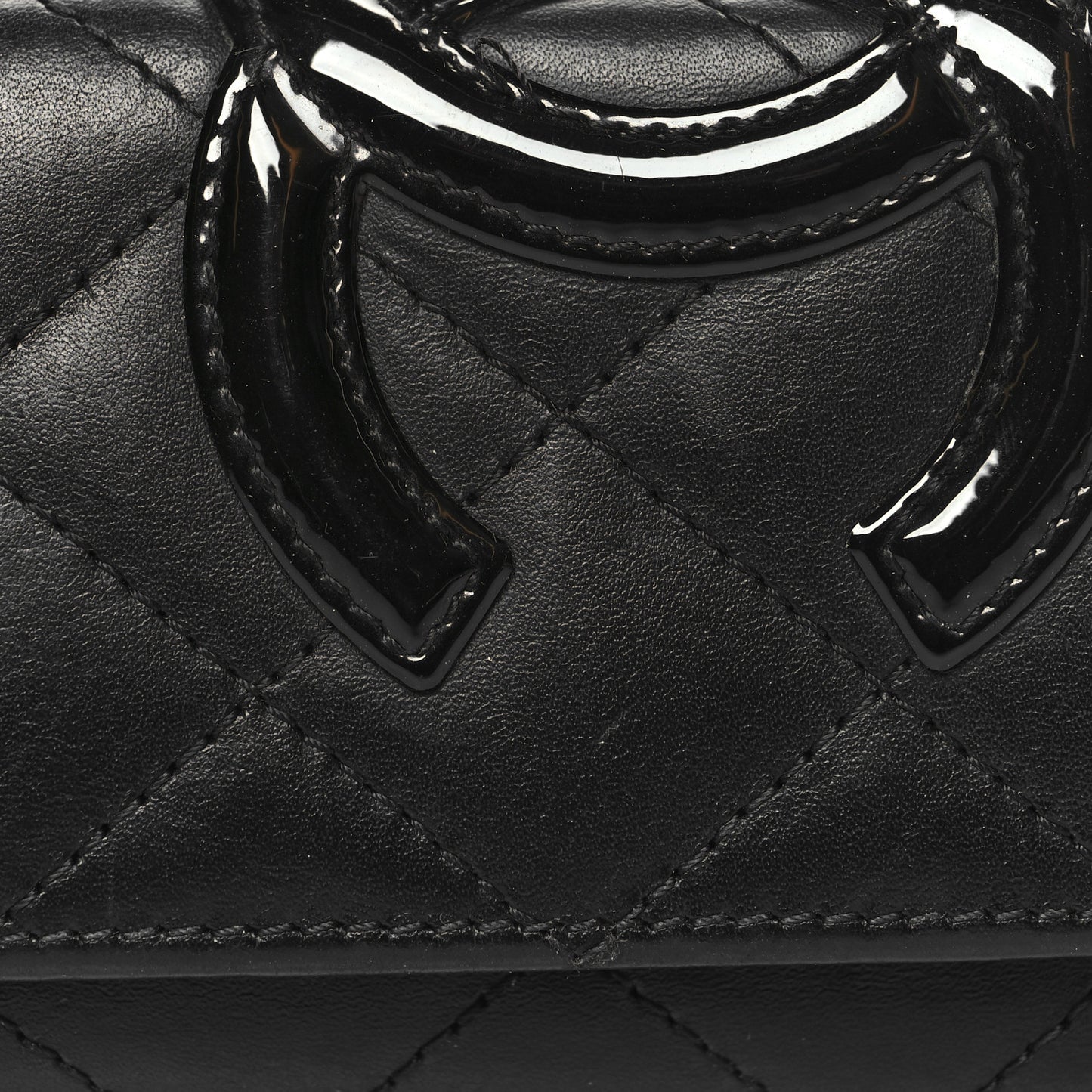 Calfskin Quilted Cambon 6 Key Holder Black