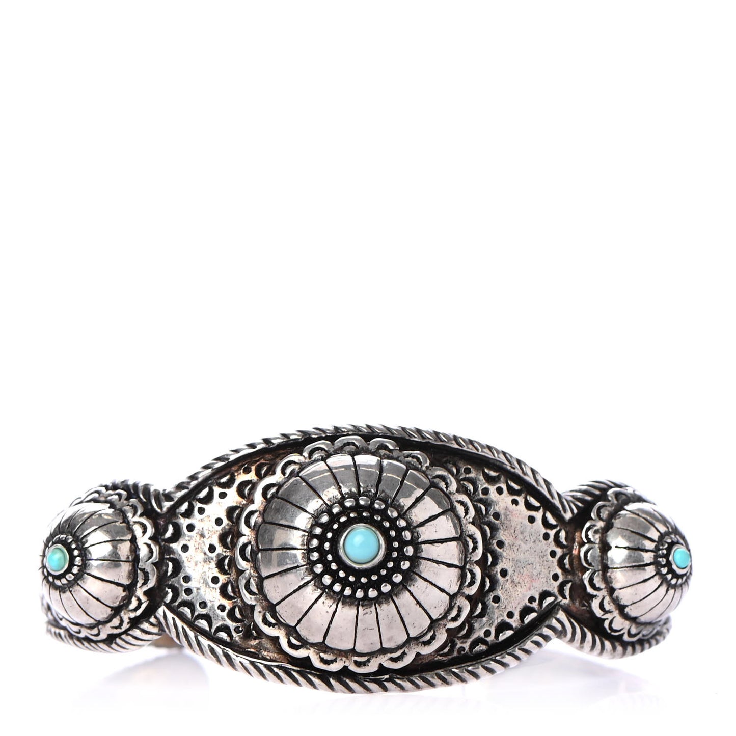 Metallic Turquoise Navajo Cuff Bracelet Silver