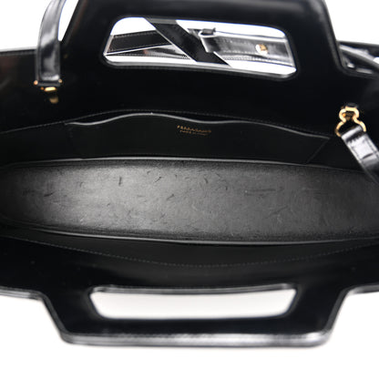 Salvatore Ferragamo Brushed Off Calfskin Wanda East West Top Handle Bag Black 5 of 12