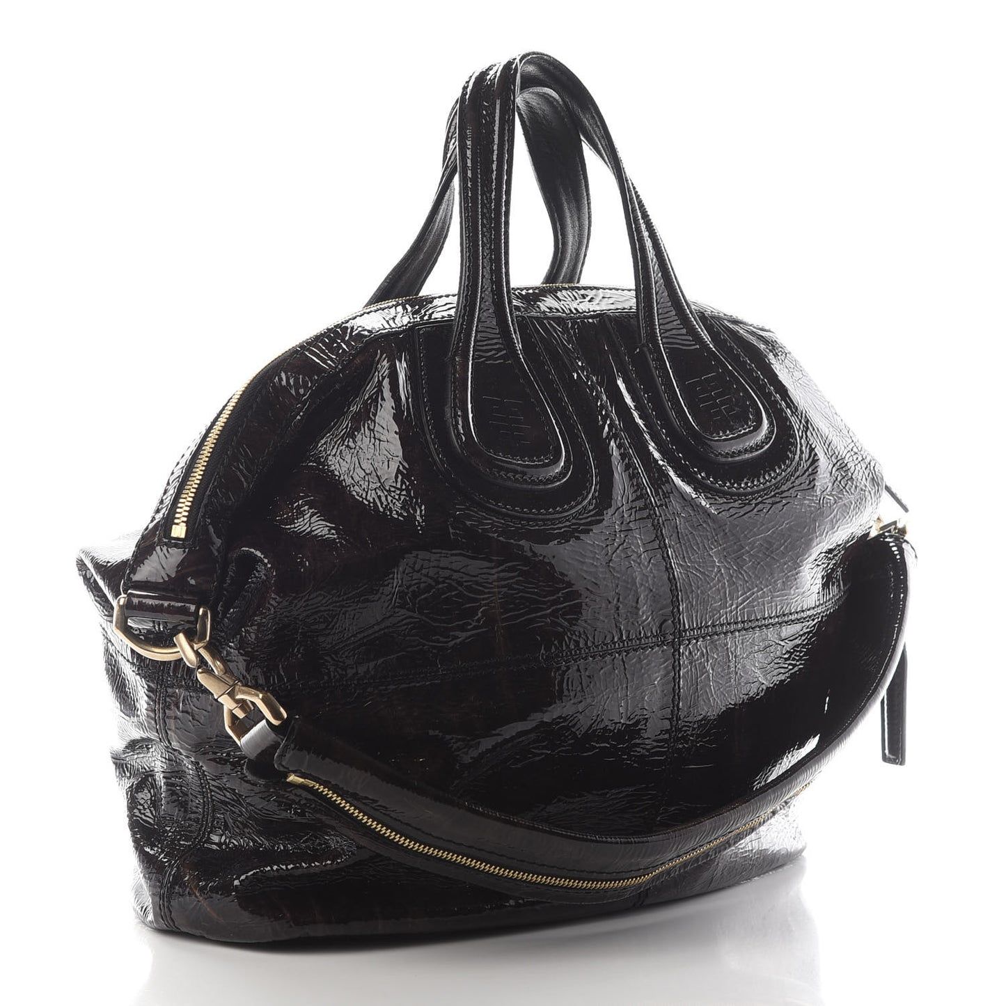 Crinkled Patent Medium Nightingale Brown
