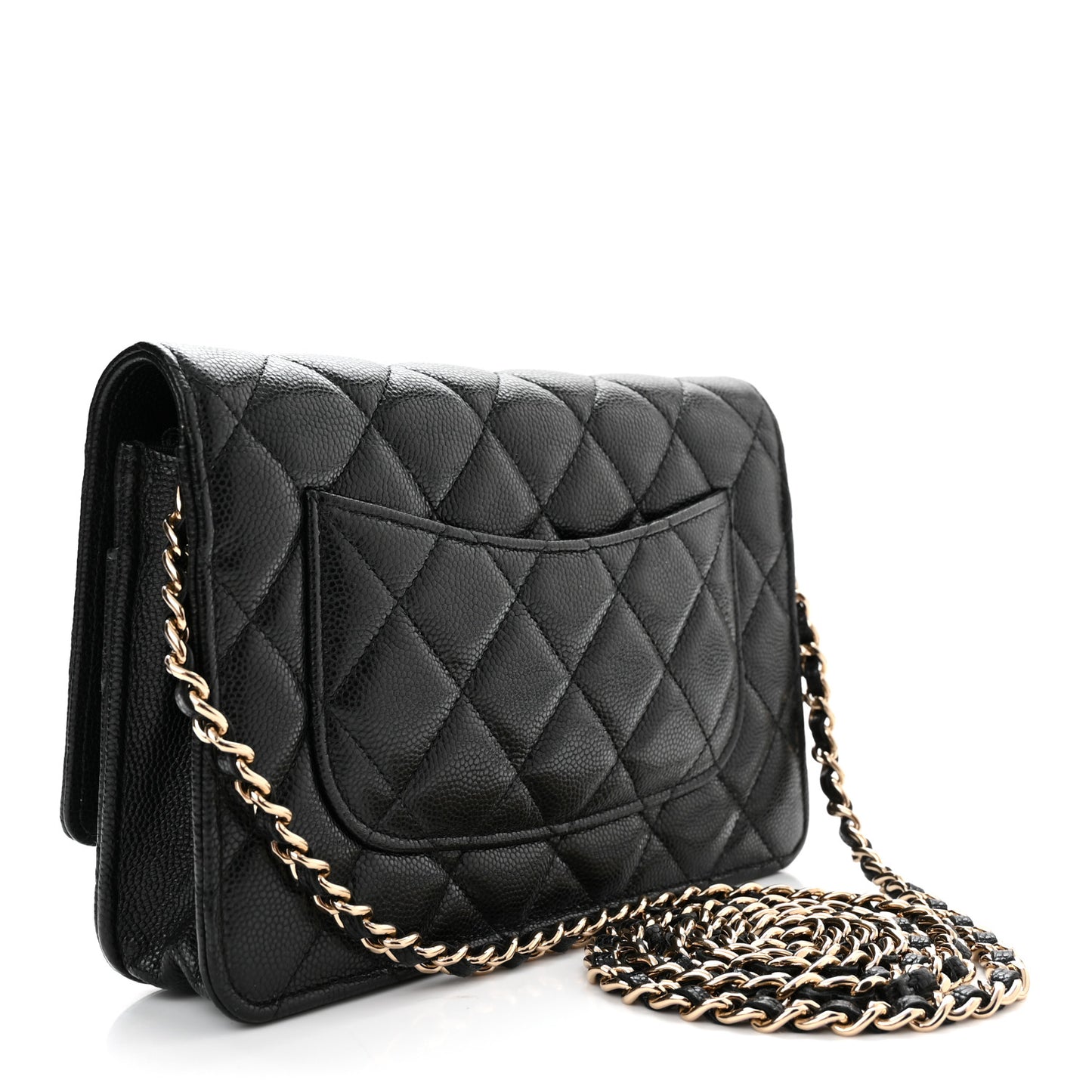 Caviar Quilted Coco Candy Wallet On Chain WOC Black
