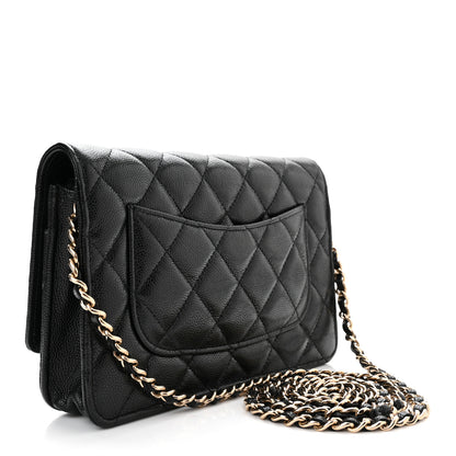Chanel Caviar Quilted Coco Candy Wallet On Chain WOC Black 3 of 12
