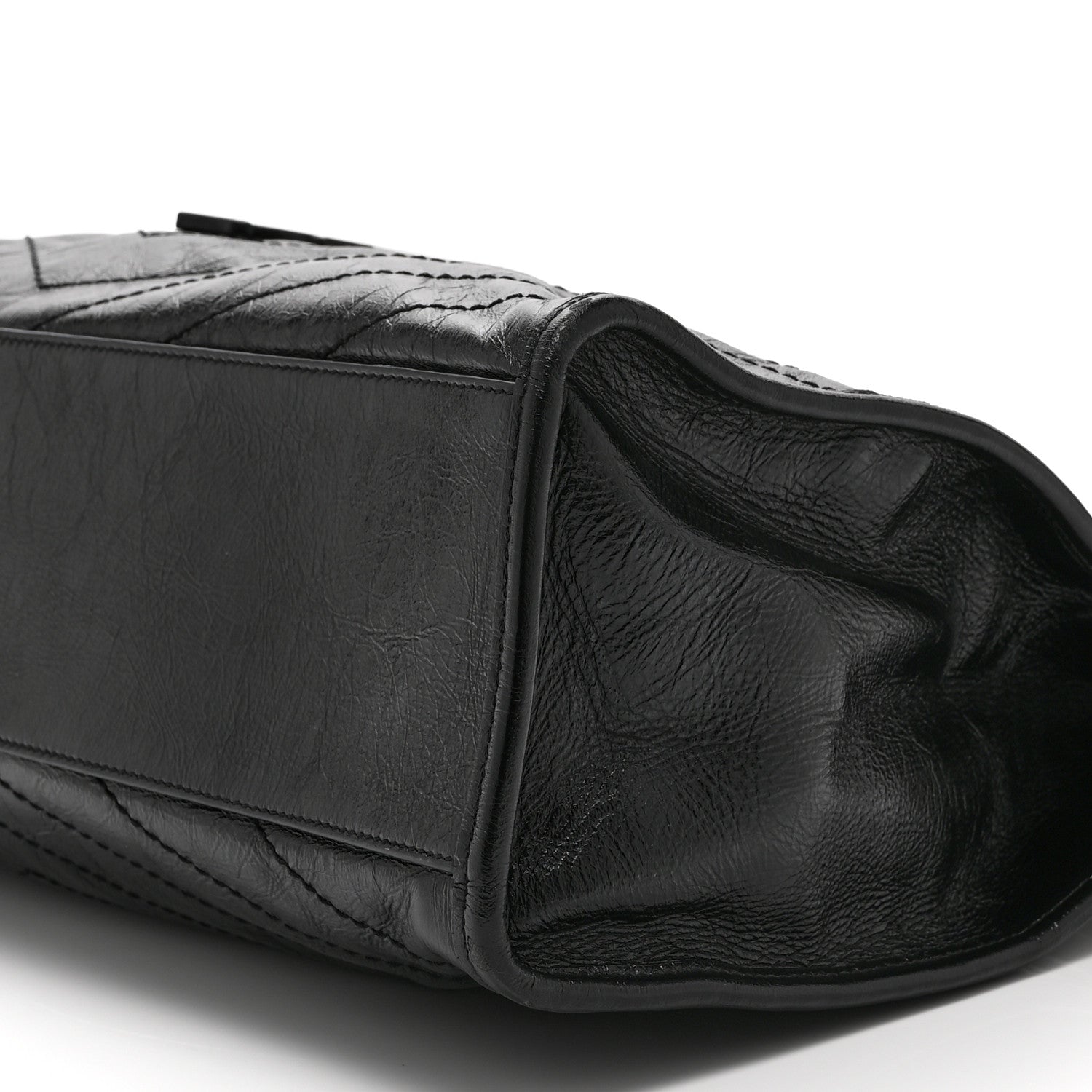 Saint Laurent Crinkled Calfskin Matelasse Monogram Large Niki Shopper Tote Black 10 of 11