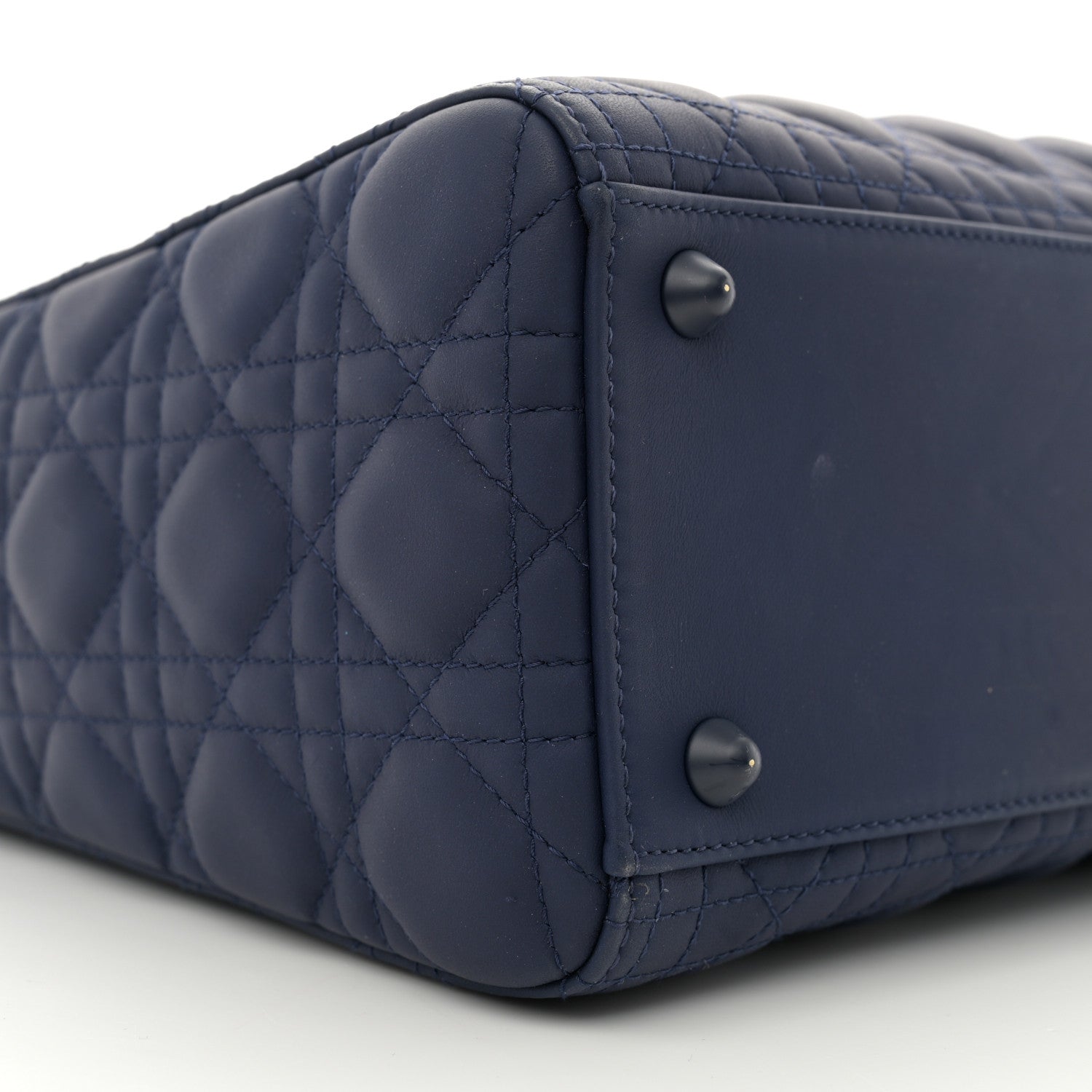 Christian Dior Ultra Matte Calfskin Cannage Large Lady Dior Blue 9 of 14