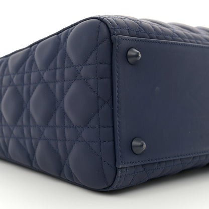 Christian Dior Ultra Matte Calfskin Cannage Large Lady Dior Blue 9 of 14