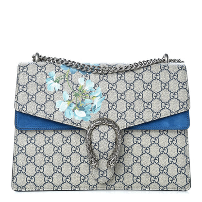 Gucci GG Supreme Monogram Blooms Medium Dionysus Shoulder Bag Beige Navy Vintage Blue 1 of 12