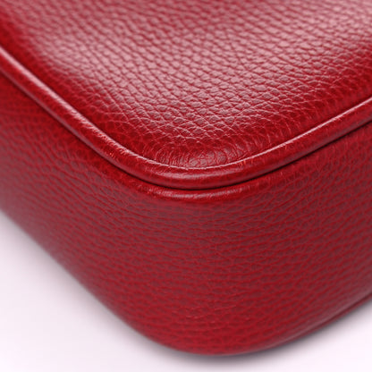 Gucci Grained Calfskin Logo Messenger Bag Hibiscus Red 8 of 13