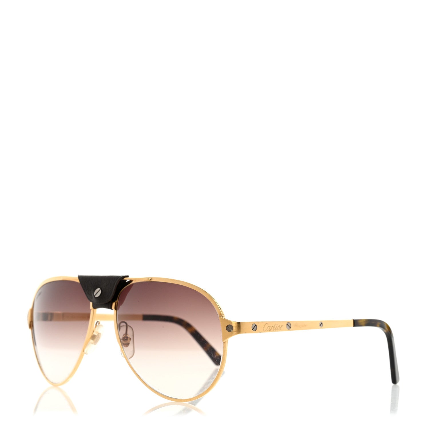 Cartier Santos de Cartier 135 Sunglasses Gold Black 1 of 7