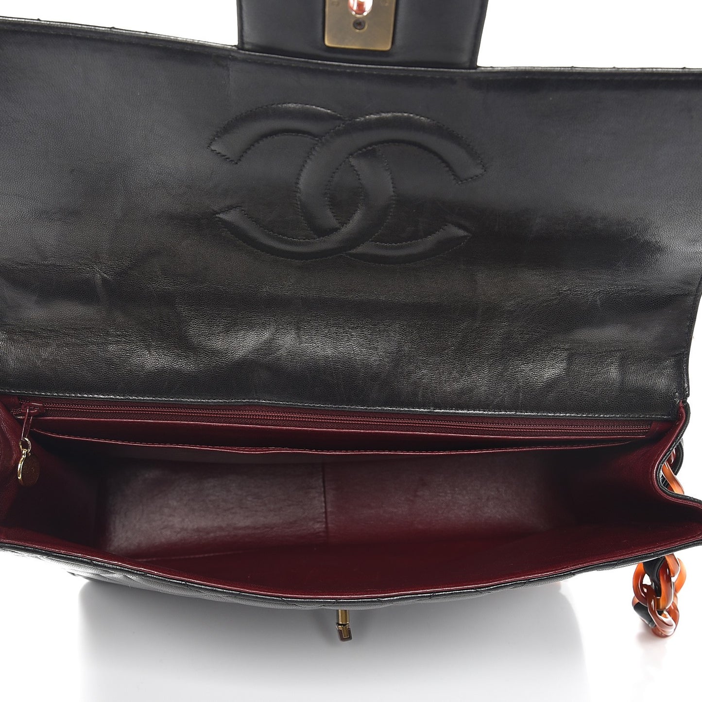 Lambskin Quilted Bekko Jumbo Single Flap Black