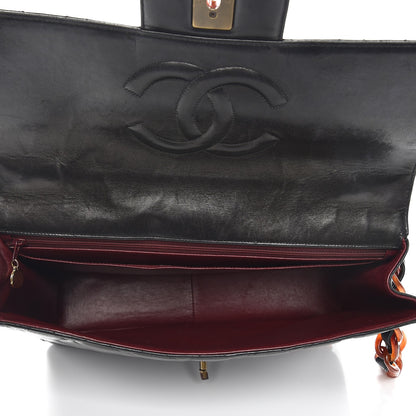 Chanel Lambskin Quilted Bekko Jumbo Single Flap Black 5 of 10
