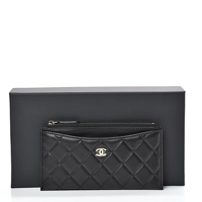 Chanel Lambskin Quilted Classic Zip Pouch Black 7 of 7