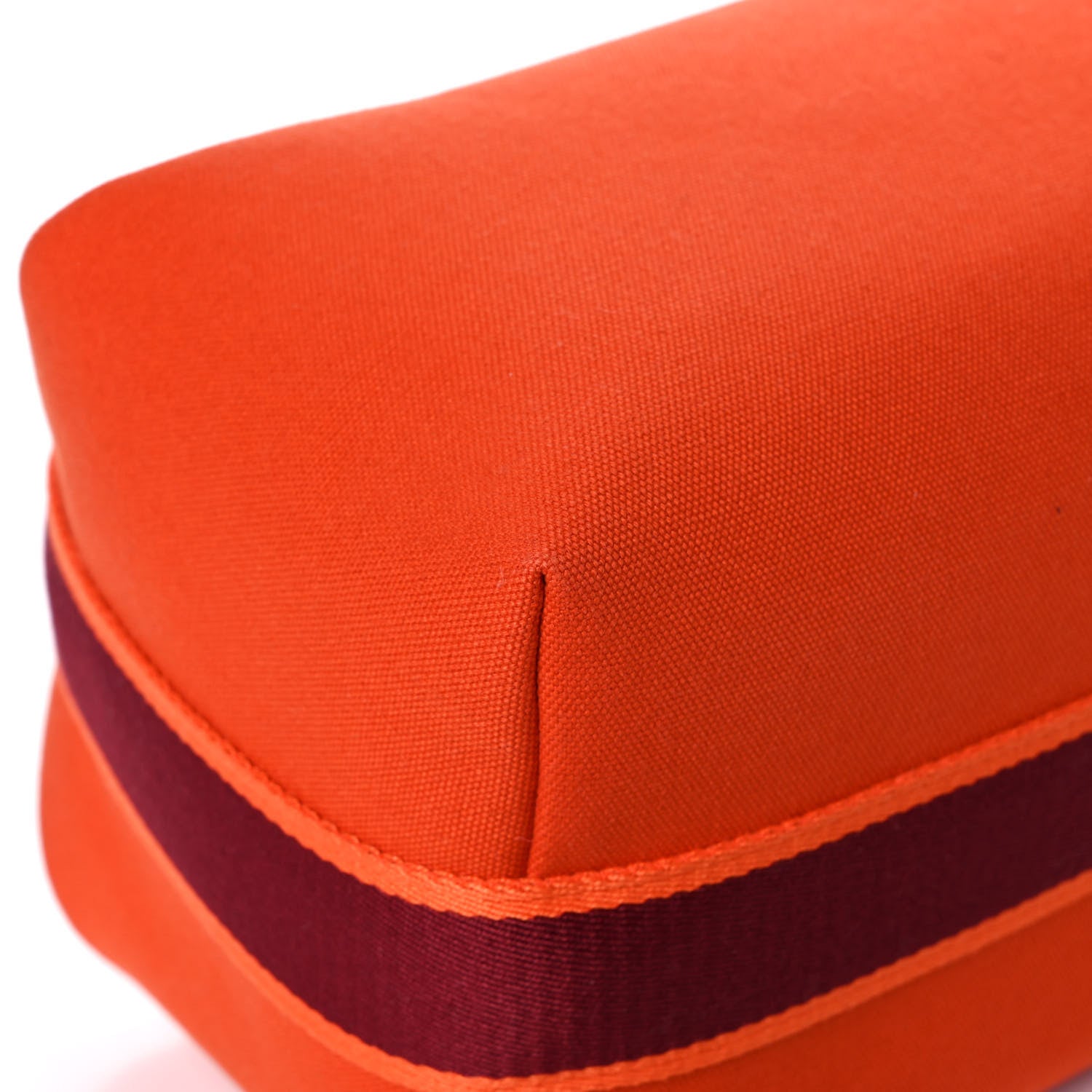 Hermes Canvas Large Bride-A-Brac Pouch Orange Feu Burgundy 10 of 11
