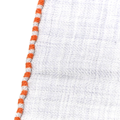 Hermes Cashmere Silk Horse Club Shawl 140 Gris Chine Orange 8 of 11