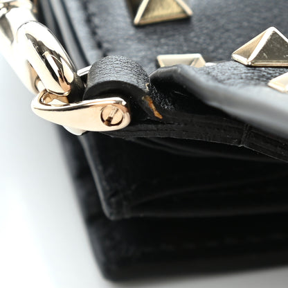 Valentino Garavani Calfskin Rockstud Wristlet Travel Wallet Black 8 of 8