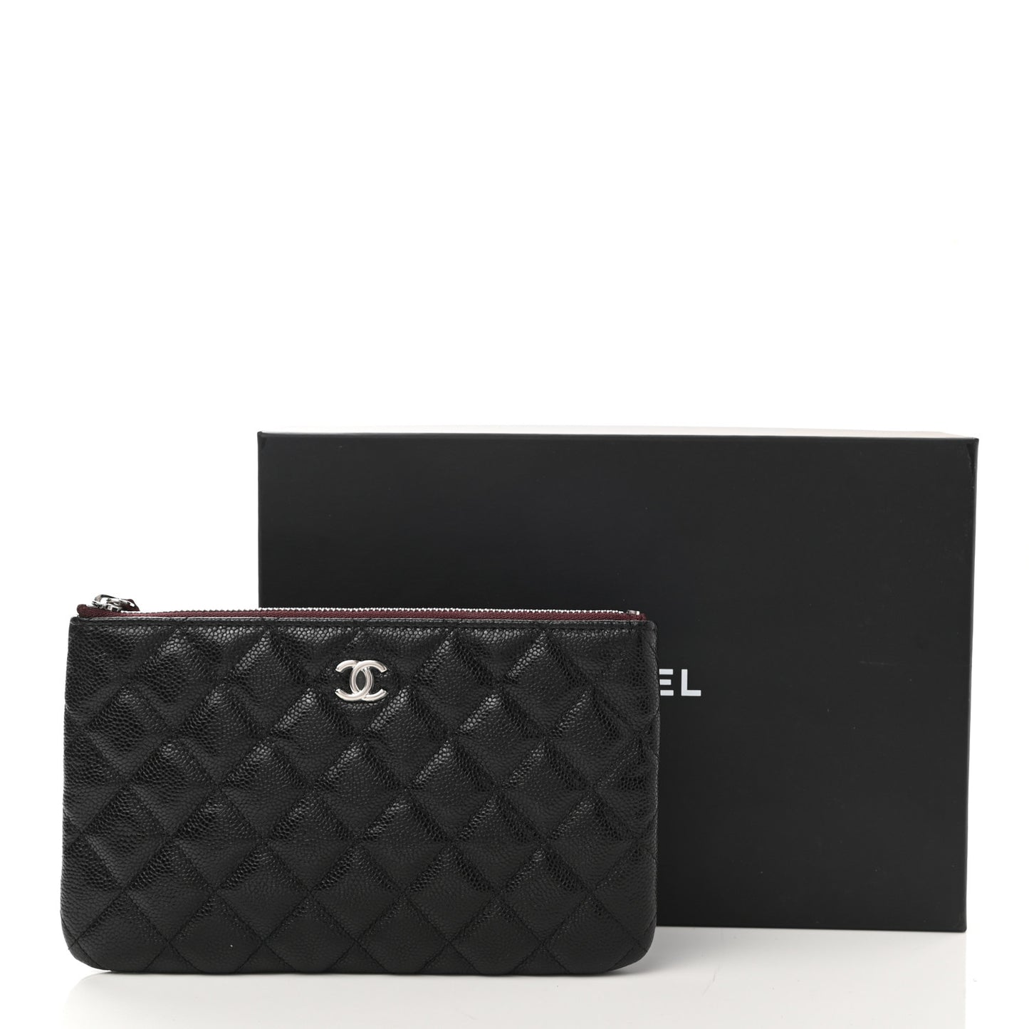 Caviar Quilted Cosmetic Case Black