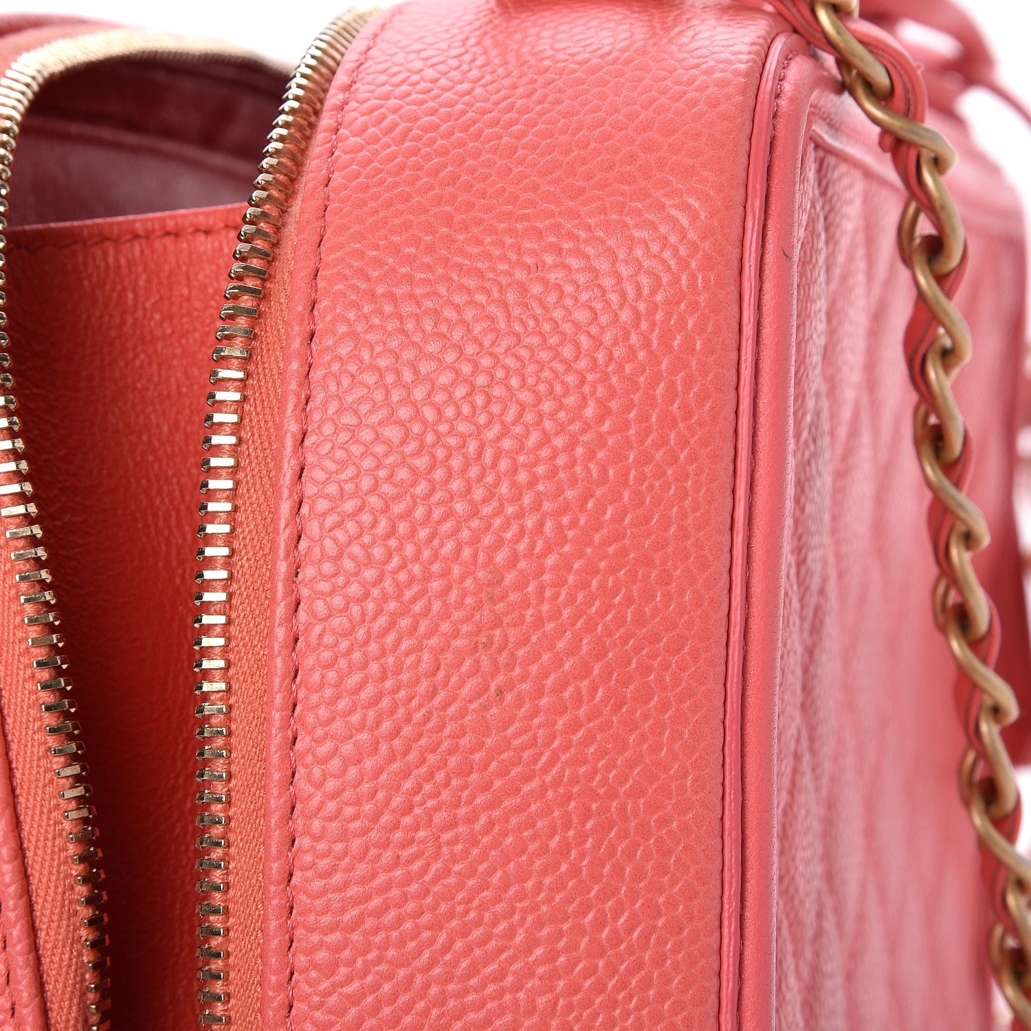 Chanel Caviar Quilted Medium CC Filigree Vanity Case Coral 10 of 11
