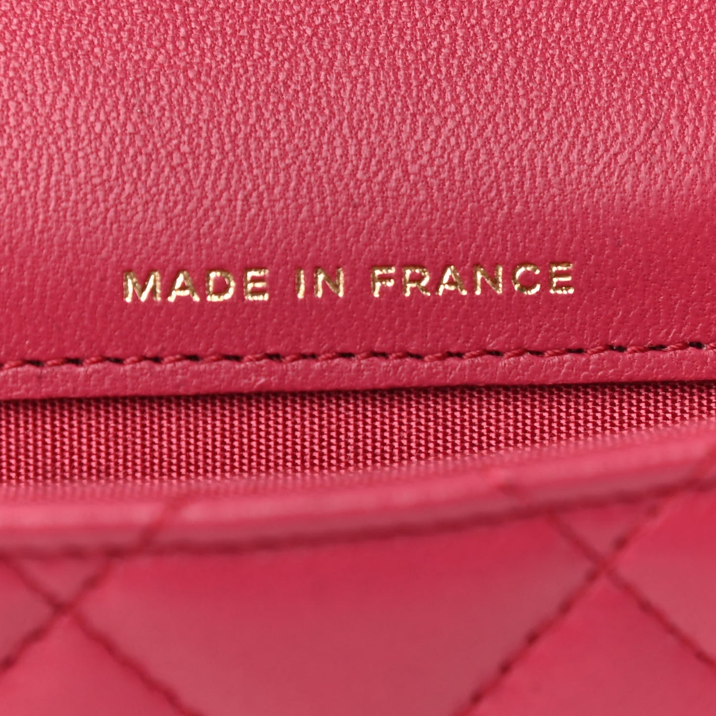 Lambskin Quilted Top Handle Flap Coin Purse With Chain Dark Pink