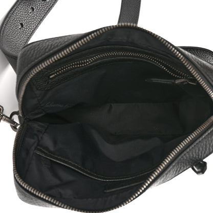 Salvatore Ferragamo Grained Calfskin Zip Around Convertible Bag Black 5 of 9