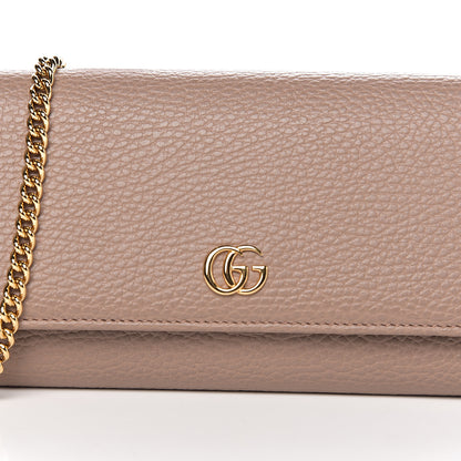 Gucci Dollar Calfskin Petite GG Marmont Wallet Chain Bag Porcelain Rose 9 of 9
